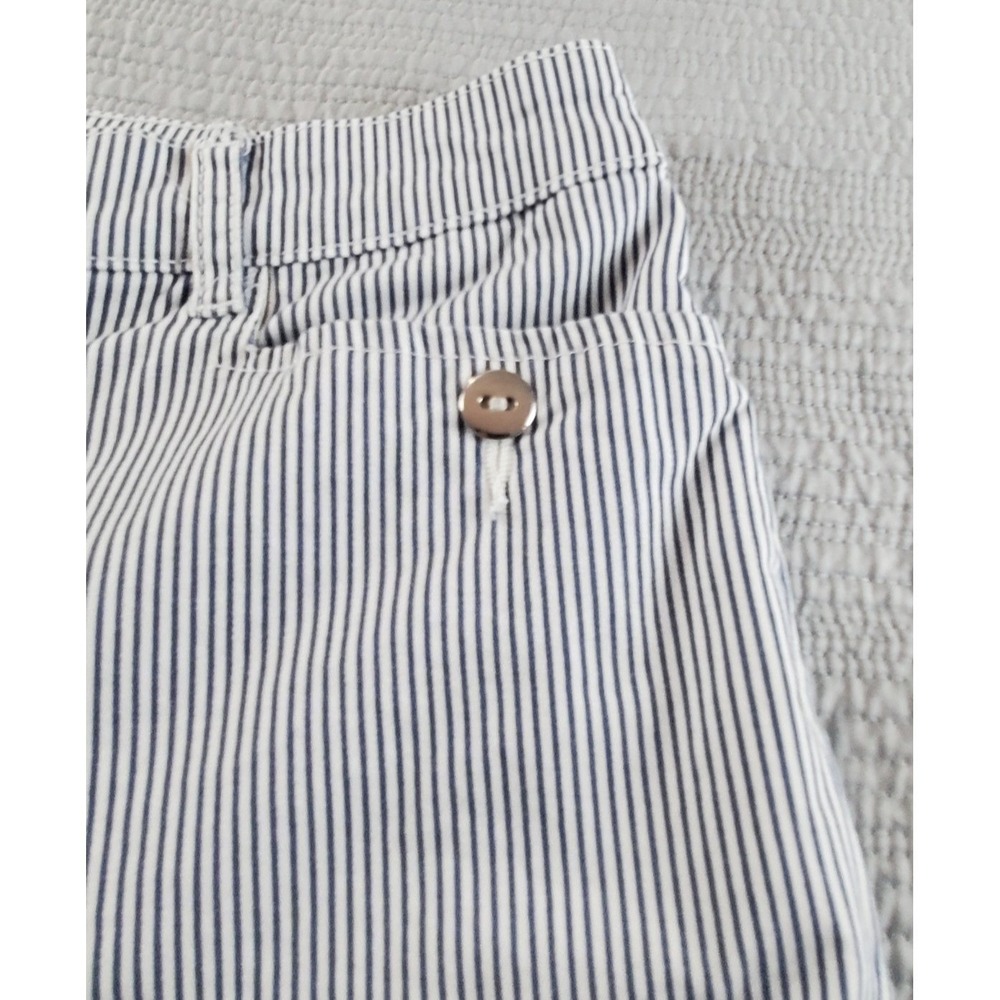 Coastal Nautical Striped Deck Pants Navy White Karen Scott Women's Size 10 - Picture 10 of 14